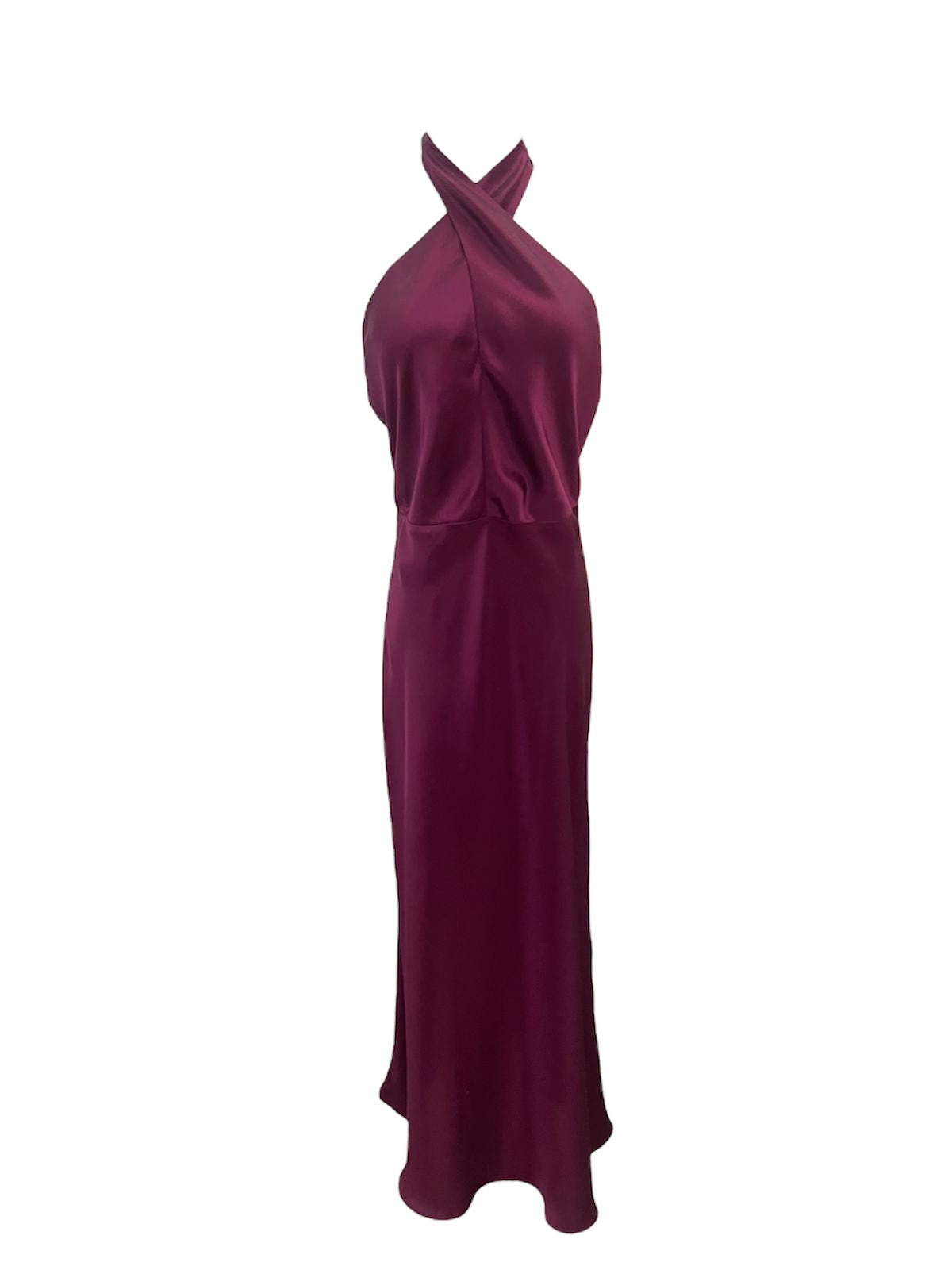 Magenta Backless Cross-Front Maxi Dress - itscoozy Magenta Backless Cross-Front Maxi Dress - itscoozy