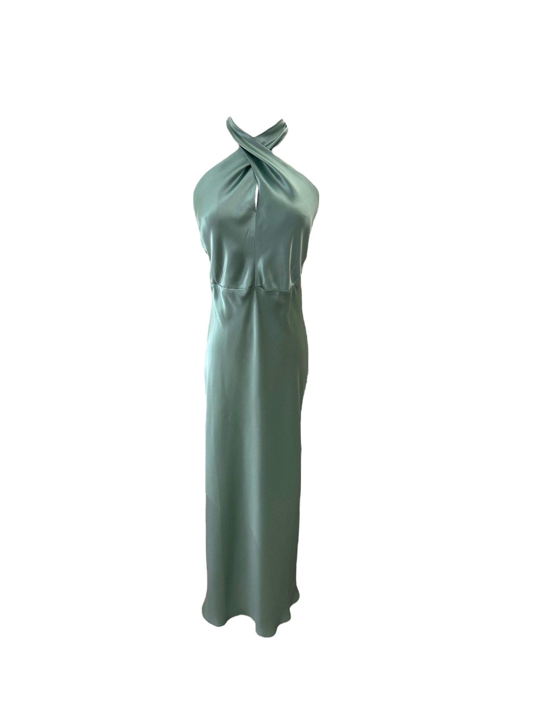 Mint Backless Cross-Front Maxi Dress - itscoozy Mint Backless Cross-Front Maxi Dress - itscoozy