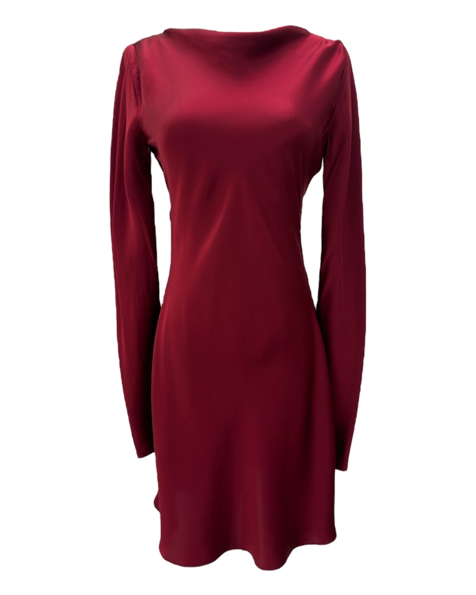 Wine Red Open Tie Back Short Dress