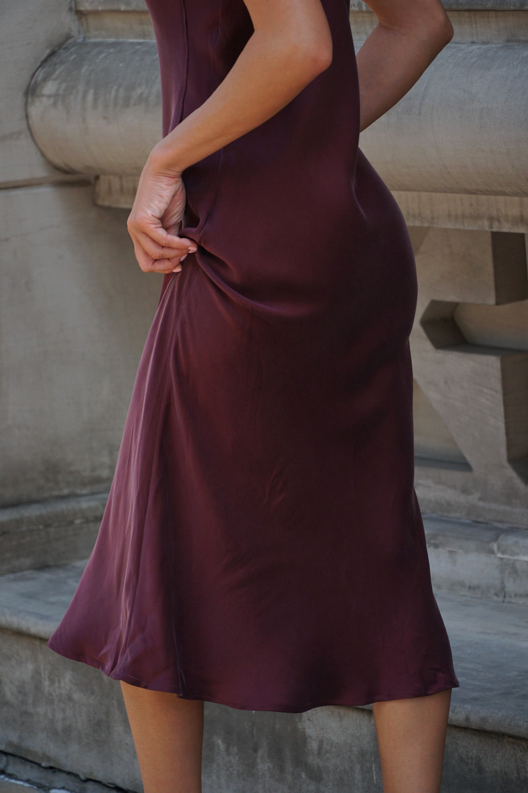 Burgundy 90S Tie Strap Long Dress Burgundy 90S Tie Strap Long Dress