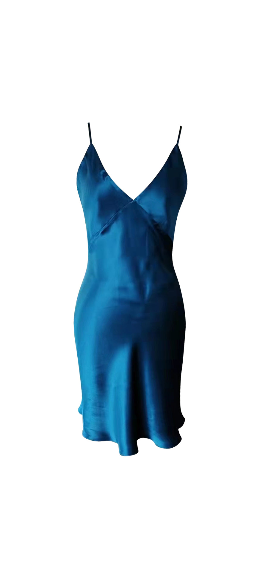 Blue Vneck Short Dress - itscoozy Blue Vneck Short Dress - itscoozy